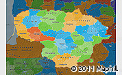 Political Map of Lithuania, darken