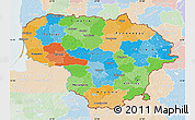 Political Map of Lithuania, lighten
