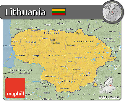 Savanna Style Map of Lithuania