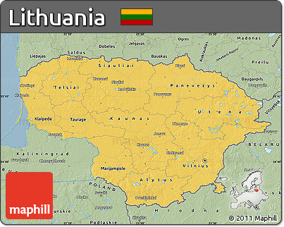 Savanna Style Map of Lithuania