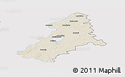 Shaded Relief Panoramic Map of Marijampoles, single color outside