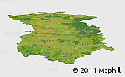 Satellite Panoramic Map of Marijampole, single color outside