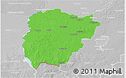 Political 3D Map of Vilkaviskio, lighten, desaturated