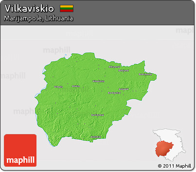 Political 3D Map of Vilkaviskio, single color outside