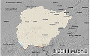 Shaded Relief 3D Map of Vilkaviskio, darken, desaturated