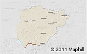 Shaded Relief 3D Map of Vilkaviskio, lighten, desaturated