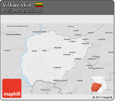 Silver Style 3D Map of Vilkaviskio
