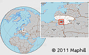 Gray Location Map of Vilkaviskio, highlighted country, highlighted parent region, within the entire country