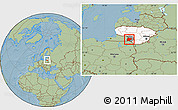 Savanna Style Location Map of Vilkaviskio, highlighted country, highlighted parent region, hill shading