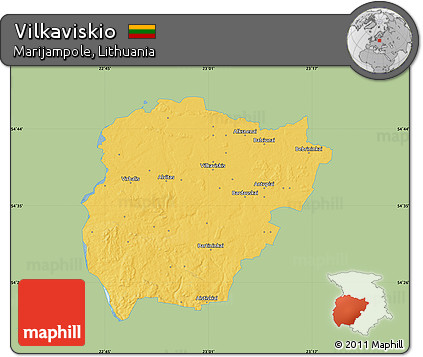 Savanna Style Map of Vilkaviskio, single color outside