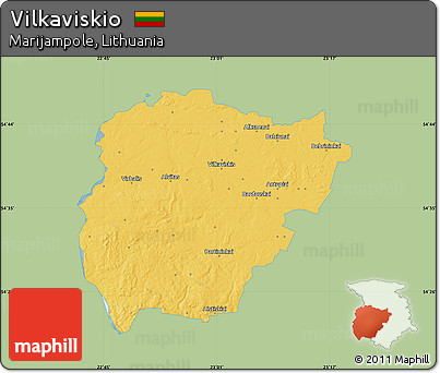 Savanna Style Map of Vilkaviskio, single color outside
