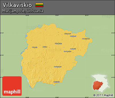 Savanna Style Map of Vilkaviskio, single color outside