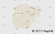 Shaded Relief Map of Vilkaviskio, single color outside