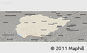 Shaded Relief Panoramic Map of Vilkaviskio, darken, semi-desaturated