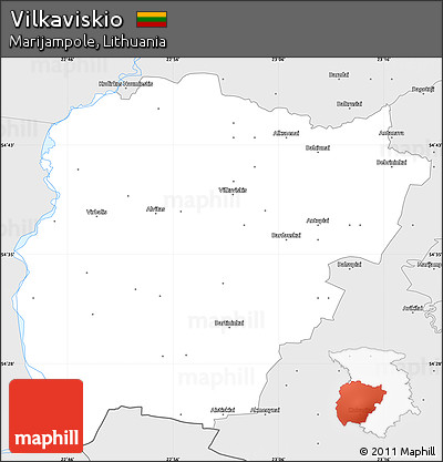 Silver Style Simple Map of Vilkaviskio