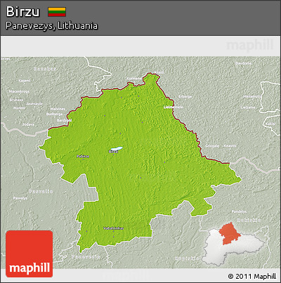 Physical 3D Map of Birzu, lighten, semi-desaturated