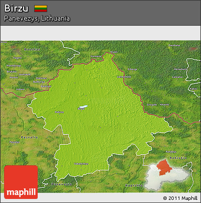 Physical 3D Map of Birzu, satellite outside