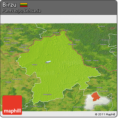 Physical 3D Map of Birzu, satellite outside