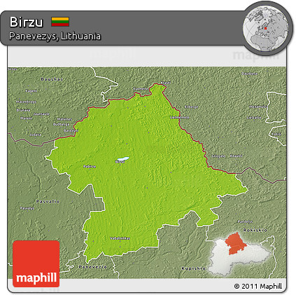 Physical 3D Map of Birzu, semi-desaturated