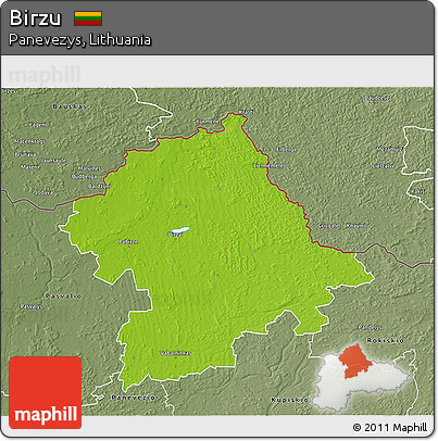 Physical 3D Map of Birzu, semi-desaturated