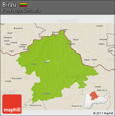 Physical 3D Map of Birzu, shaded relief outside