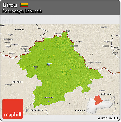 Physical 3D Map of Birzu, shaded relief outside