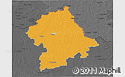 Political 3D Map of Birzu, darken, desaturated