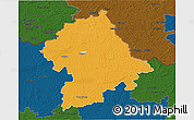 Political 3D Map of Birzu, darken