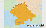 Political 3D Map of Birzu, lighten