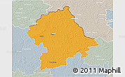 Political 3D Map of Birzu, lighten, semi-desaturated