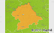 Political 3D Map of Birzu, physical outside