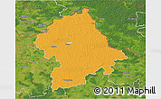 Political 3D Map of Birzu, satellite outside