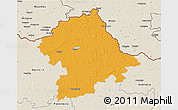 Political 3D Map of Birzu, shaded relief outside