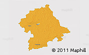 Political 3D Map of Birzu, single color outside