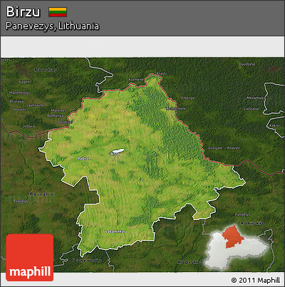 Satellite 3D Map of Birzu, darken