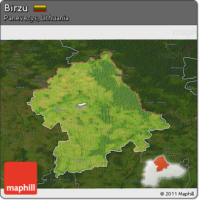 Satellite 3D Map of Birzu, darken