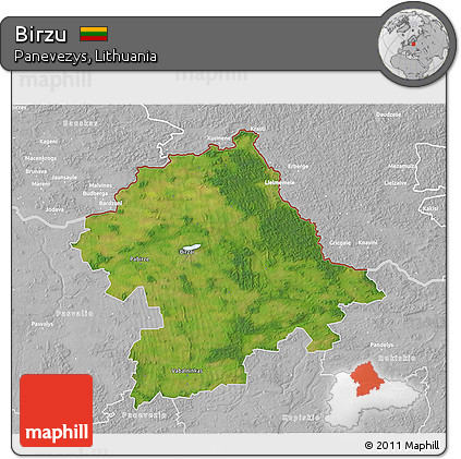 Satellite 3D Map of Birzu, lighten, desaturated