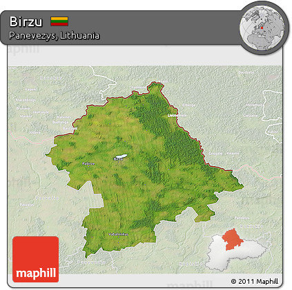 Satellite 3D Map of Birzu, lighten