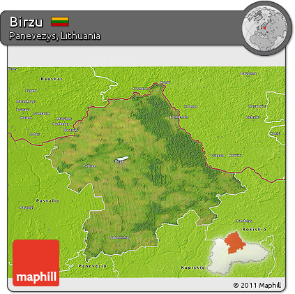 Satellite 3D Map of Birzu, physical outside