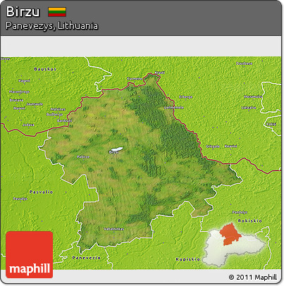 Satellite 3D Map of Birzu, physical outside