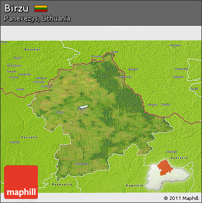 Satellite 3D Map of Birzu, physical outside