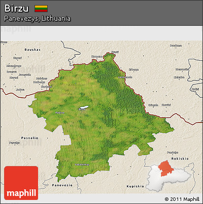 Satellite 3D Map of Birzu, shaded relief outside