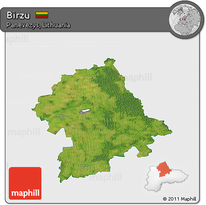 Satellite 3D Map of Birzu, single color outside
