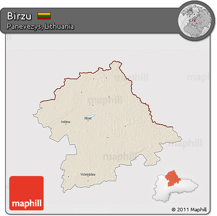 Shaded Relief 3D Map of Birzu, cropped outside
