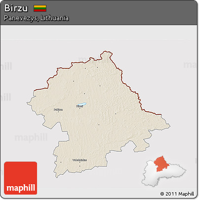 Shaded Relief 3D Map of Birzu, cropped outside