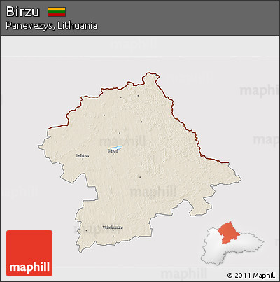Shaded Relief 3D Map of Birzu, cropped outside