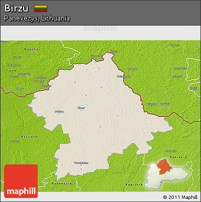 Shaded Relief 3D Map of Birzu, physical outside