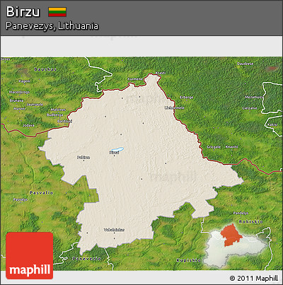 Shaded Relief 3D Map of Birzu, satellite outside