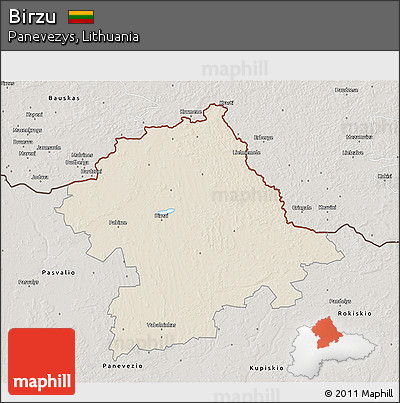 Shaded Relief 3D Map of Birzu, semi-desaturated