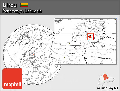 Blank Location Map of Birzu, within the entire country